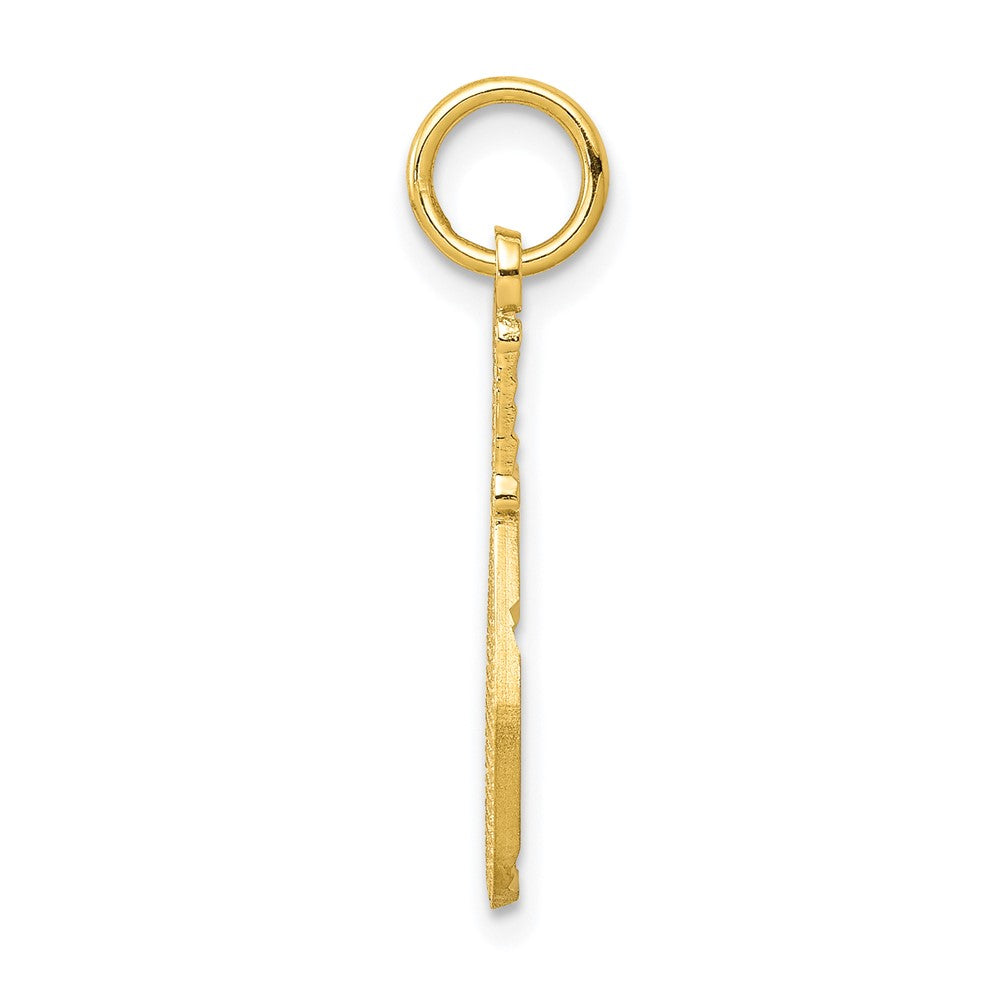 10K Gelbgold Massiv Racquetball Schläger Charm