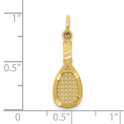 10K Gelbgold Massiv Racquetball Schläger Charm