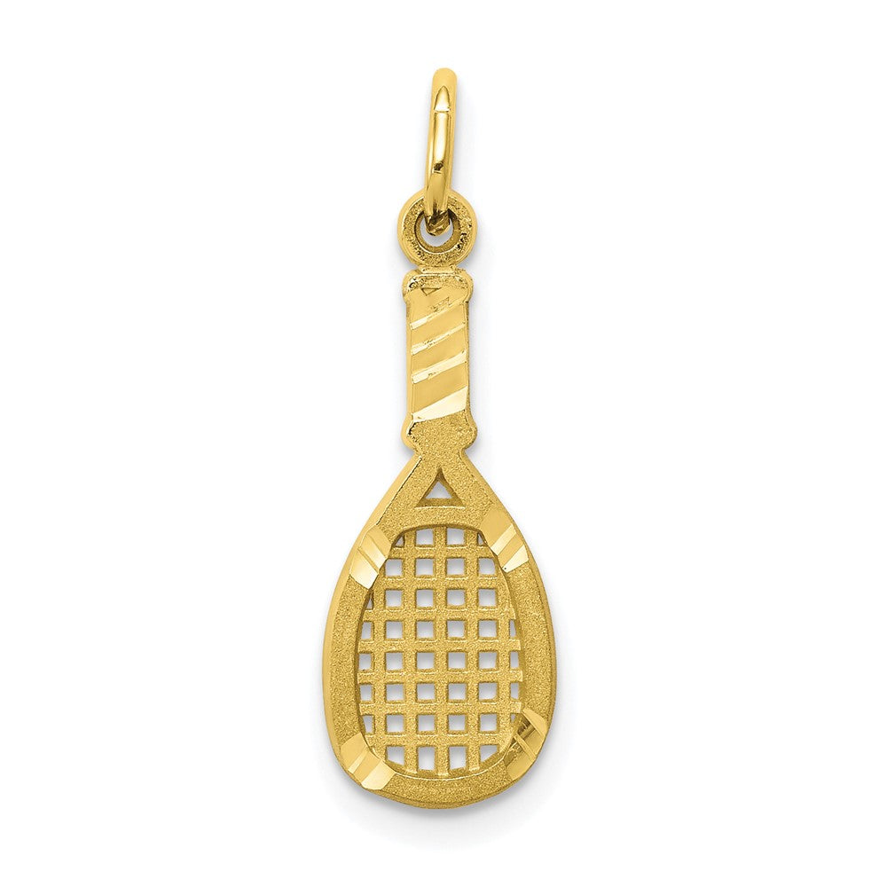 10K Gelbgold Massiv Racquetball Schläger Charm
