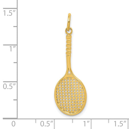 10K Gelbgold Tennis Schläger Charm