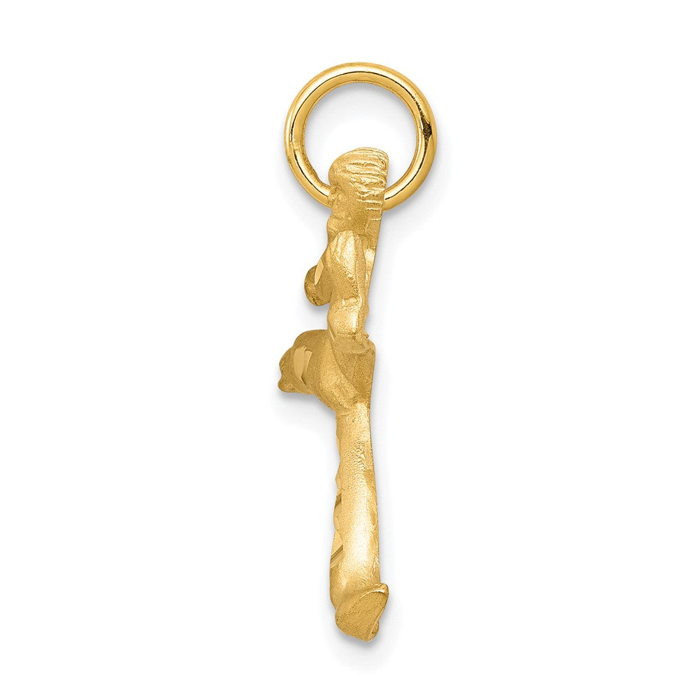 10K Gelbgold Massiv Karate Person Charm
