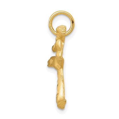 10K Gelbgold Massiv Karate Person Charm