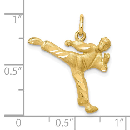 10K Gelbgold Massiv Karate Person Charm