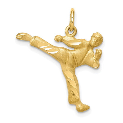 10K Gelbgold Massiv Karate Person Charm
