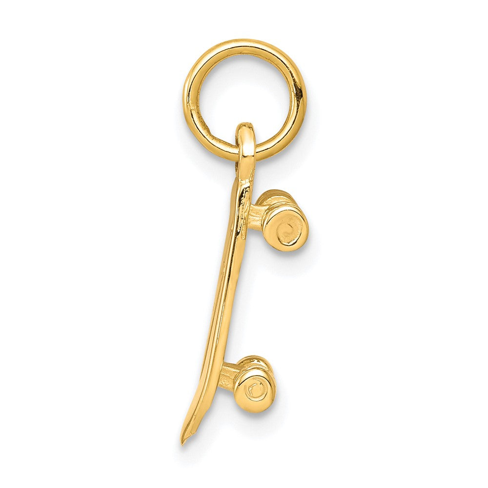 10K Gelbgold Massiv 3-d Skateboard Charm