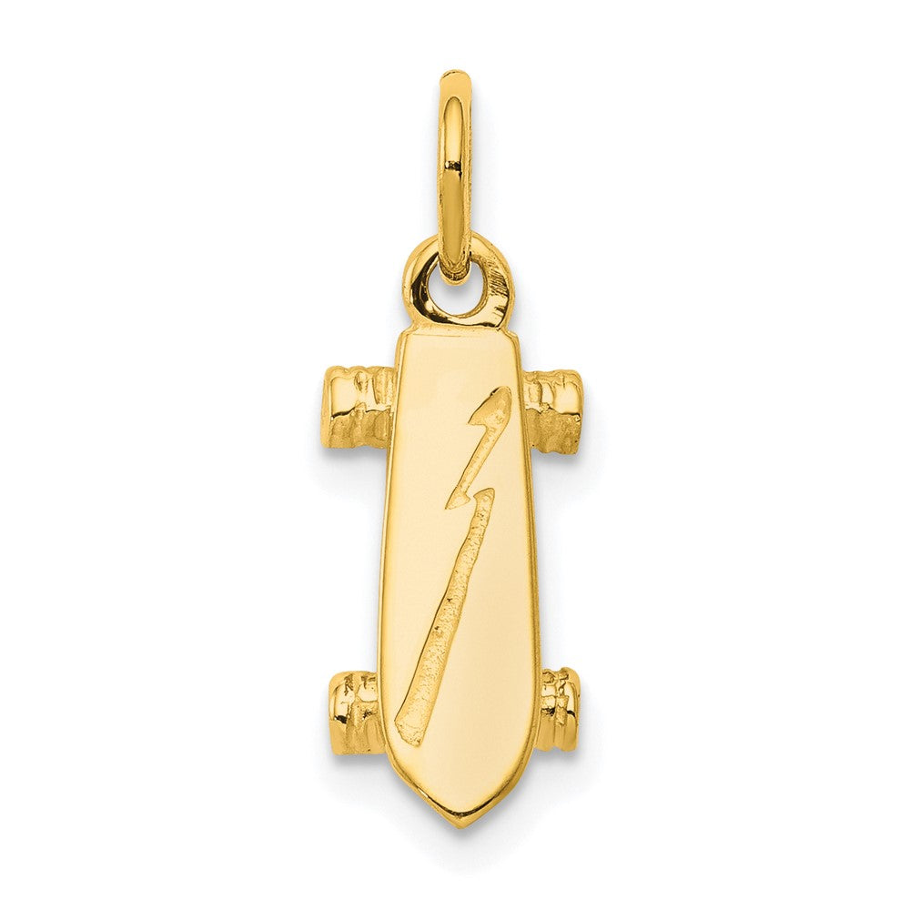 10K Gelbgold Massiv 3-d Skateboard Charm
