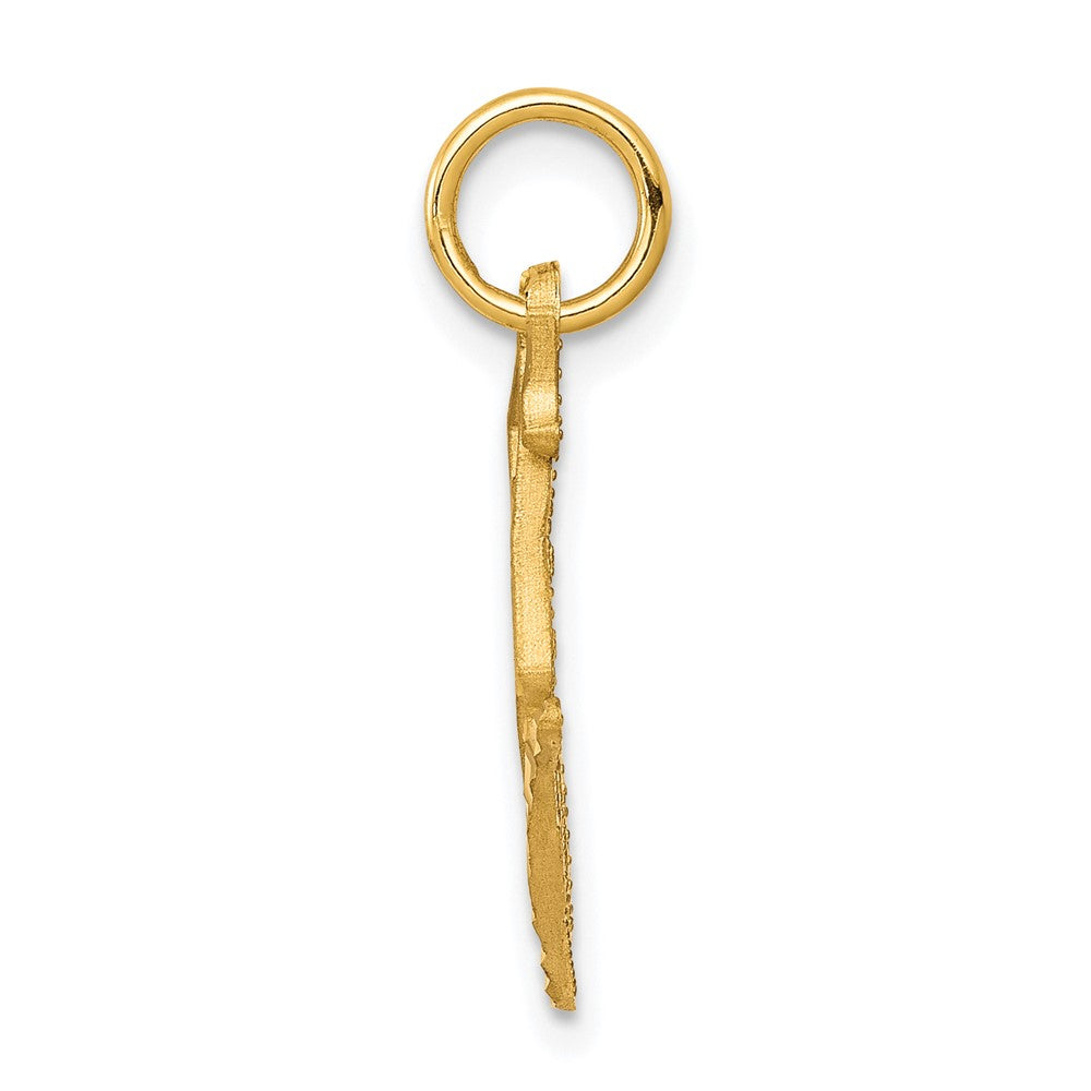 10K Gelbgold Diamantiert Eis Skate Charm