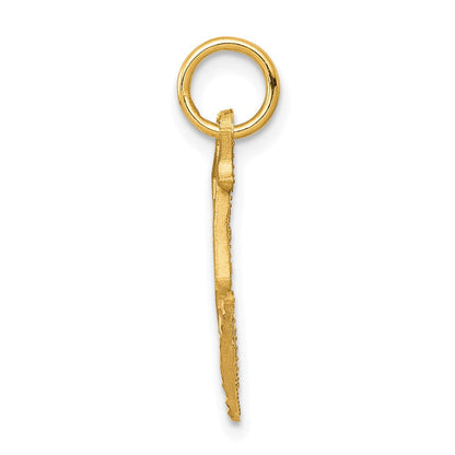10K Gelbgold Diamantiert Eis Skate Charm