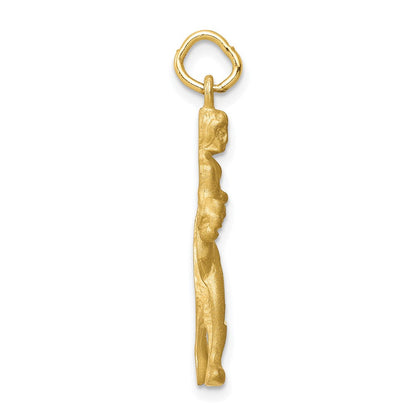 10K Gelbgold Massiv Läufer Charm