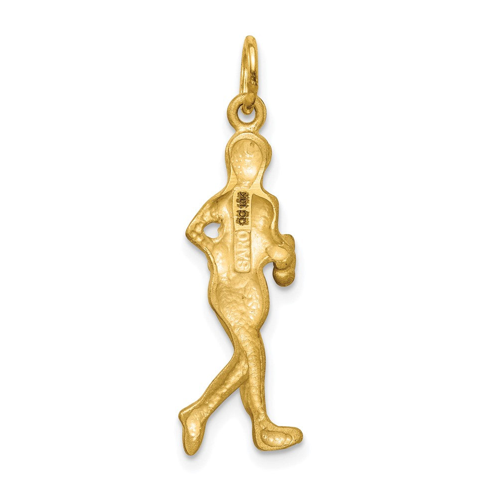 10K Gelbgold Massiv Läufer Charm