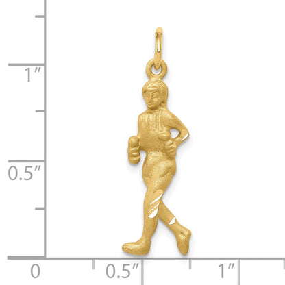 10K Gelbgold Massiv Läufer Charm