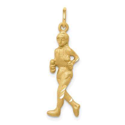 10K Gelbgold Massiv Läufer Charm