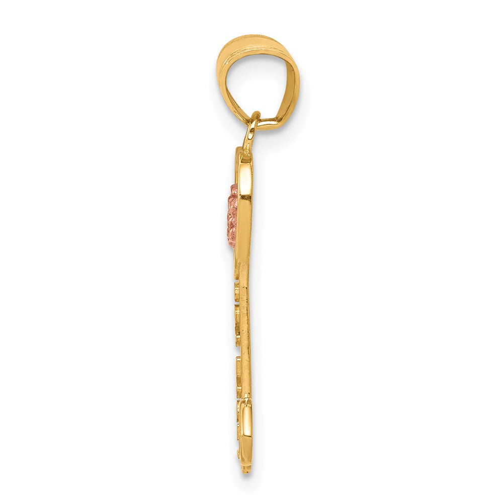 10K Bicolor I Liebe You Key Charm
