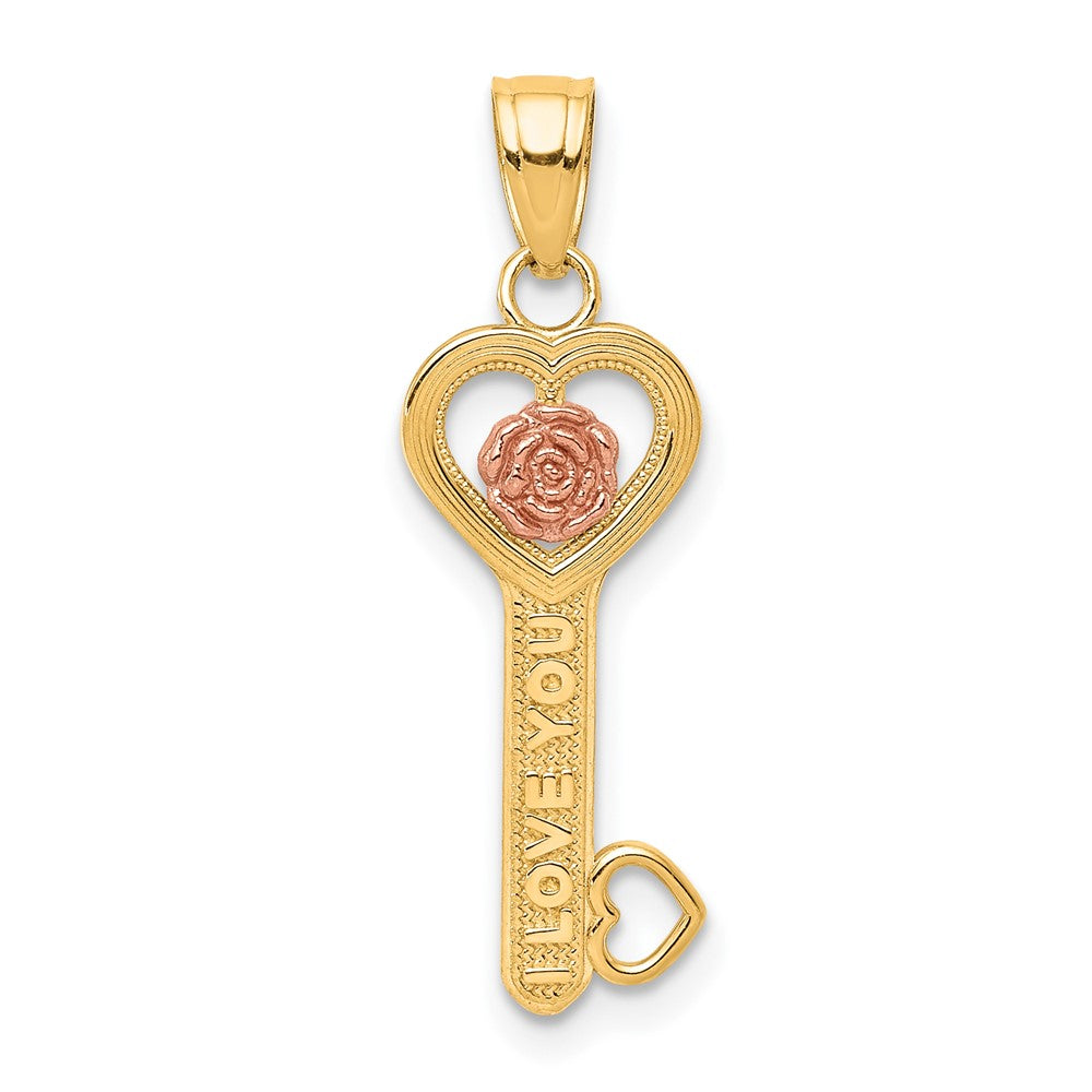 10K Bicolor I Liebe You Key Charm