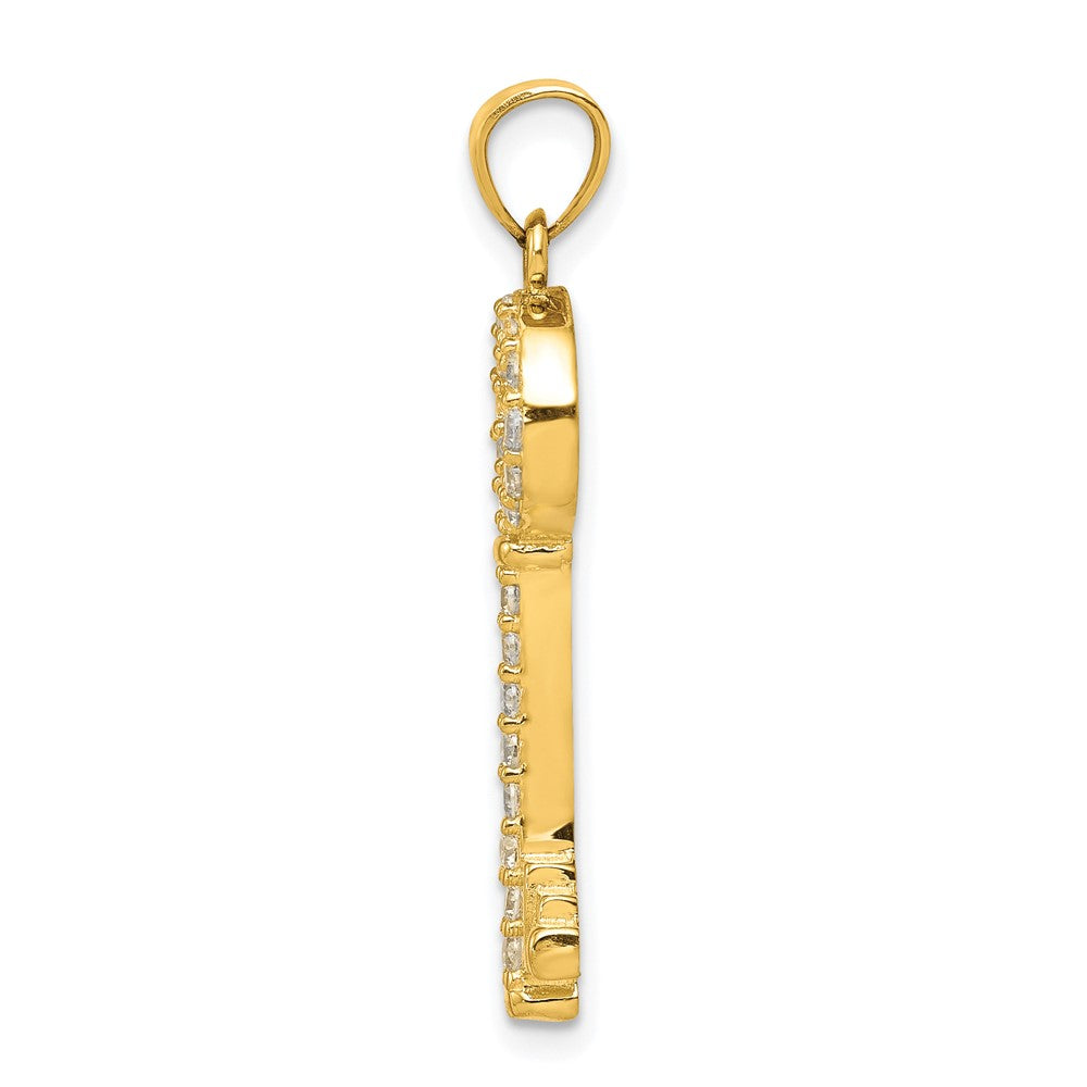 10K Gelbgold Zirkonia Key Anhänger