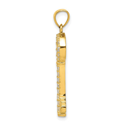 10K Gelbgold Zirkonia Key Anhänger