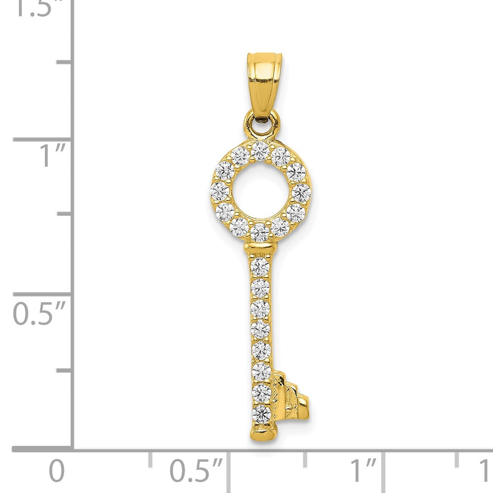 10K Gelbgold Zirkonia Key Anhänger