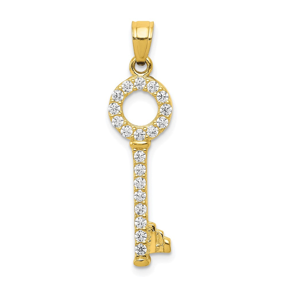10K Gelbgold Zirkonia Key Anhänger