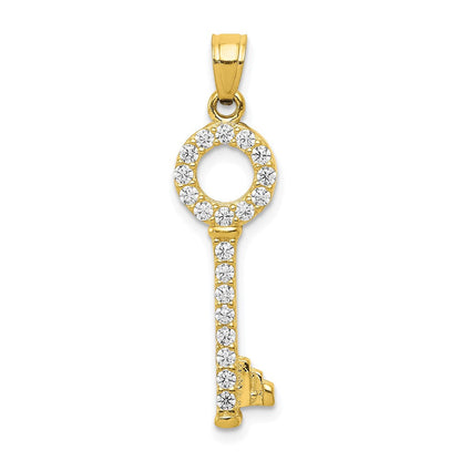 10K Gelbgold Zirkonia Key Anhänger