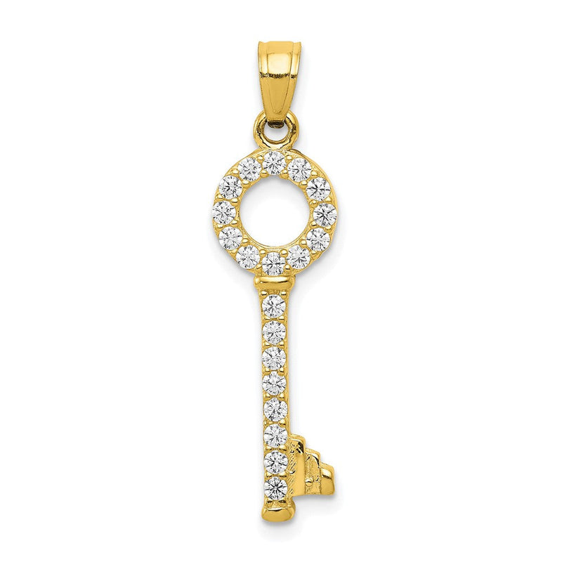 10K Gelbgold Zirkonia Key Anhänger