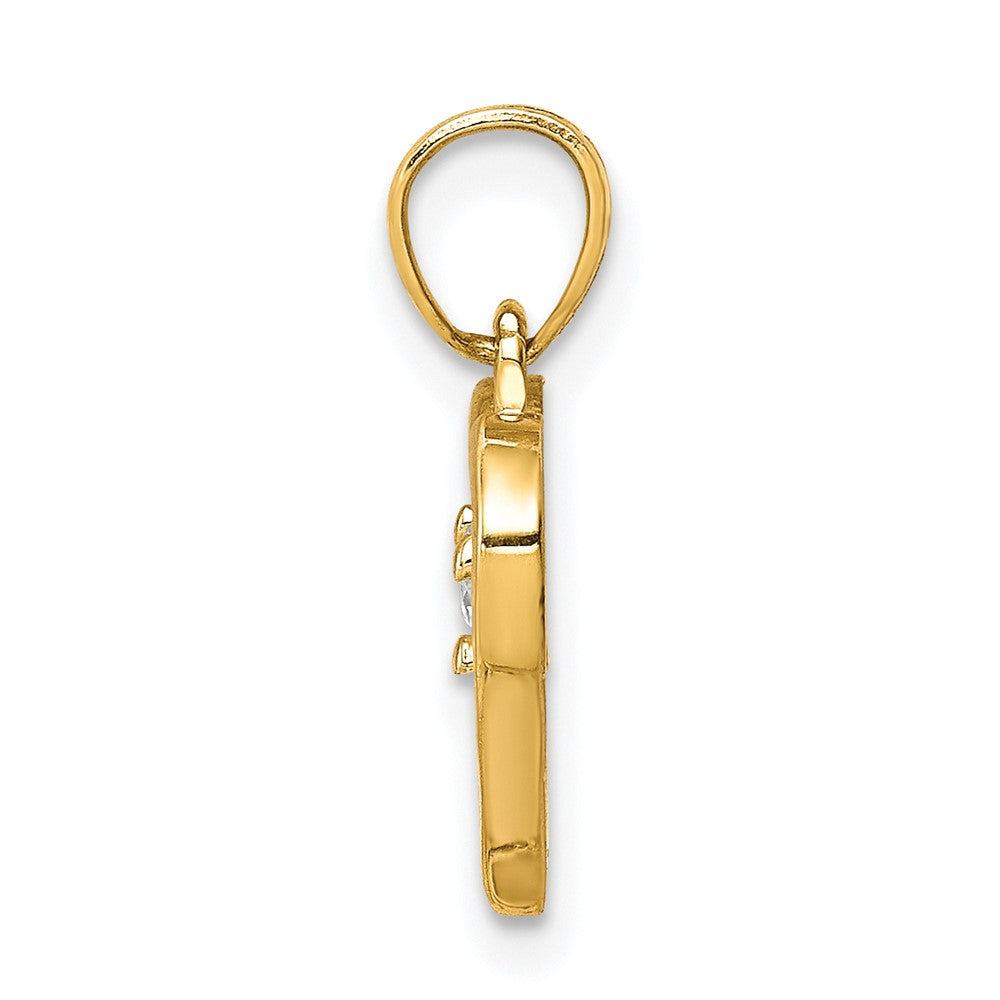 10K Gelbgold Zirkonia Herz Charm