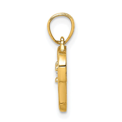 10K Gelbgold Zirkonia Herz Charm