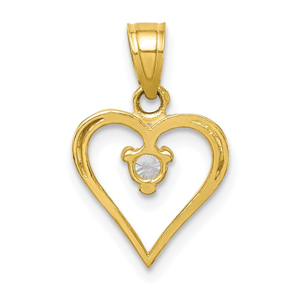 10K Gelbgold Zirkonia Herz Charm