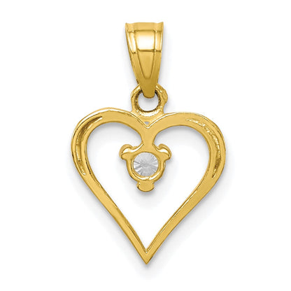 10K Gelbgold Zirkonia Herz Charm