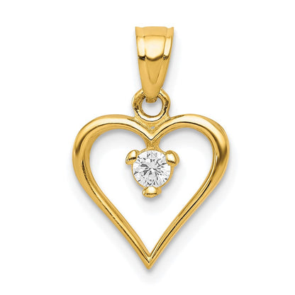 10K Gelbgold Zirkonia Herz Charm