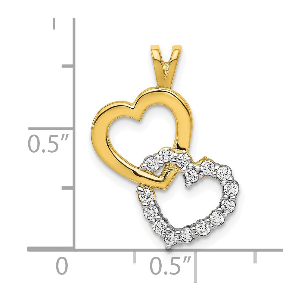 10K Gelbgold Zirkonia Herz Anhänger