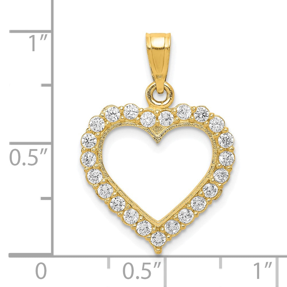 10K Gelbgold Zirkonia Herz Anhänger