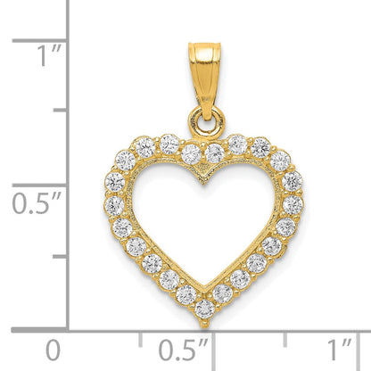 10K Gelbgold Zirkonia Herz Anhänger