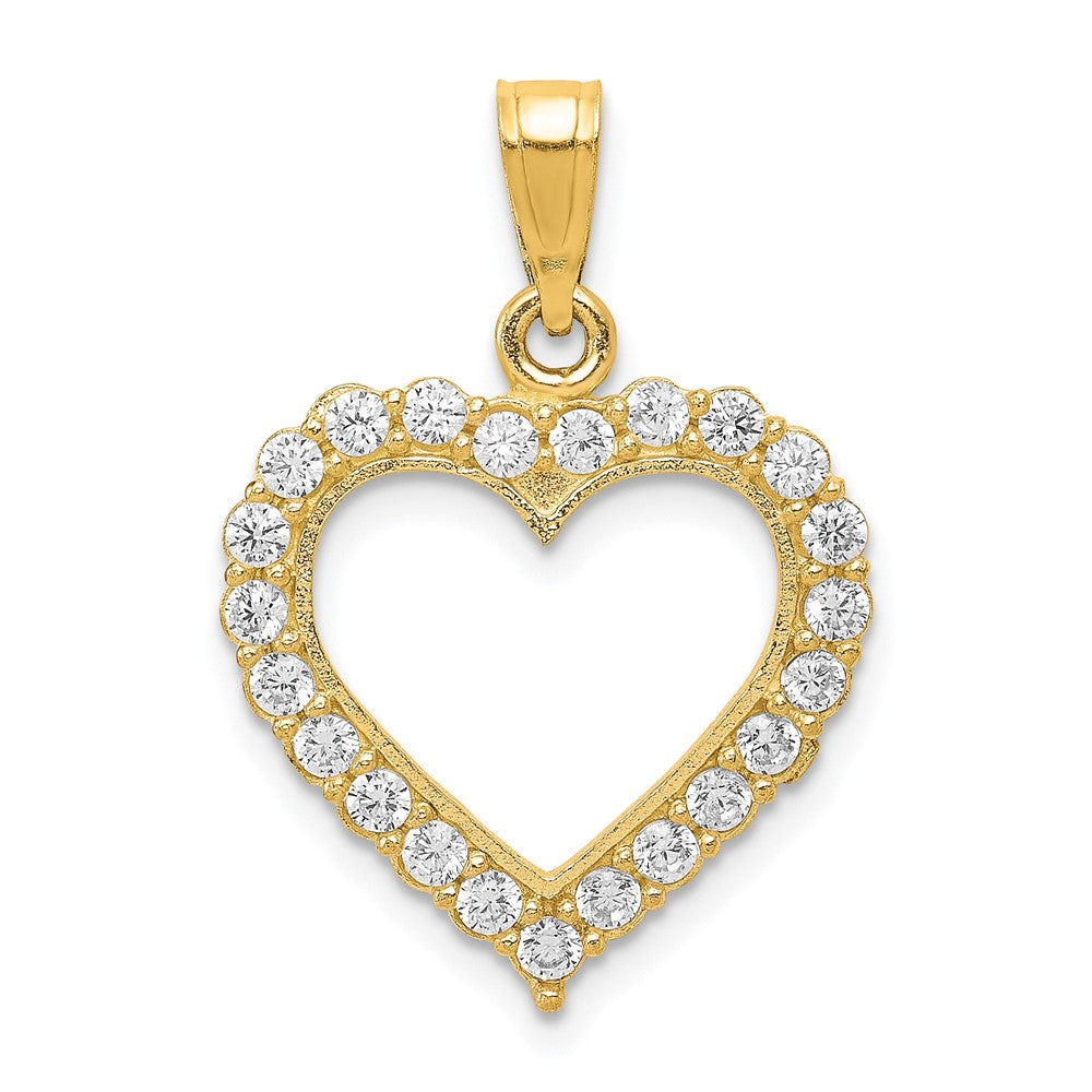 10K Gelbgold Zirkonia Herz Anhänger