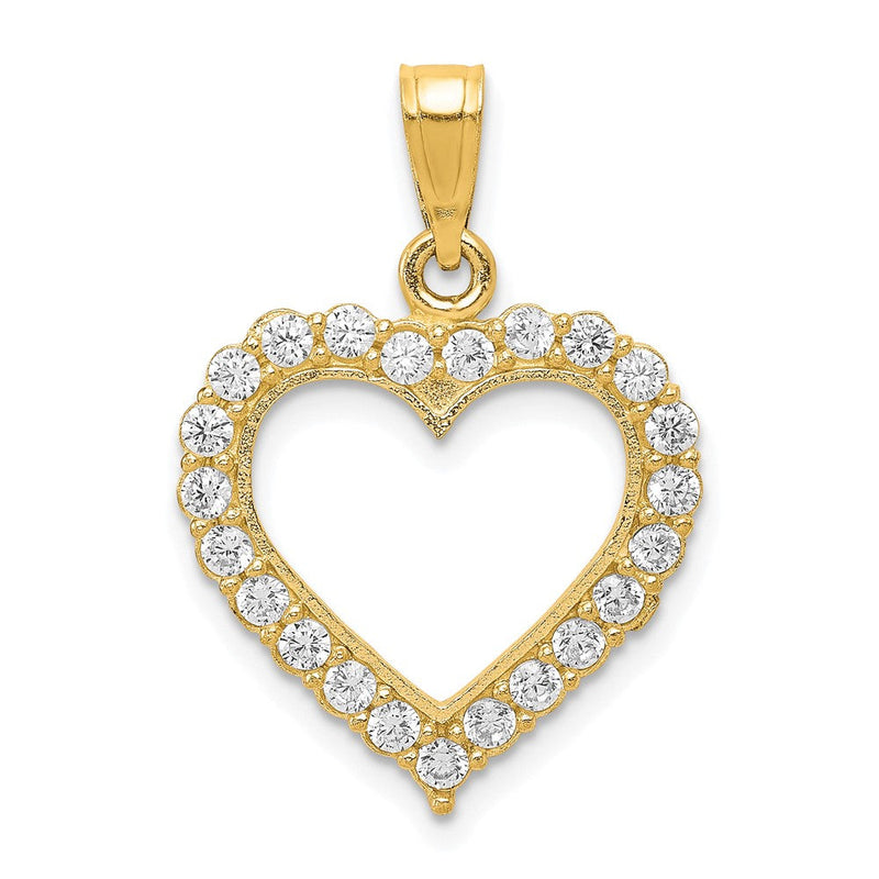 10K Gelbgold Zirkonia Herz Anhänger