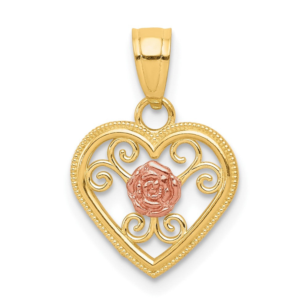 10K Bicolor Klein Herz Charm