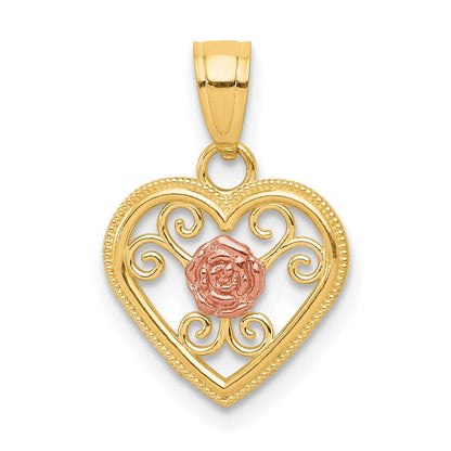 10K Bicolor Klein Herz Charm