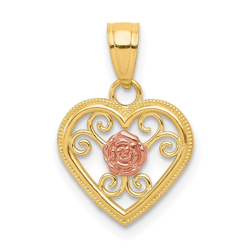 10K Bicolor Klein Herz Charm