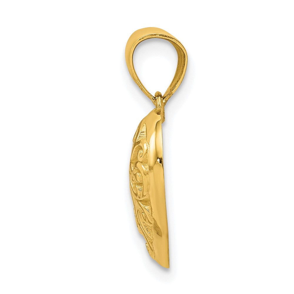 10K Gelbgold Diamantiert Herz Charm