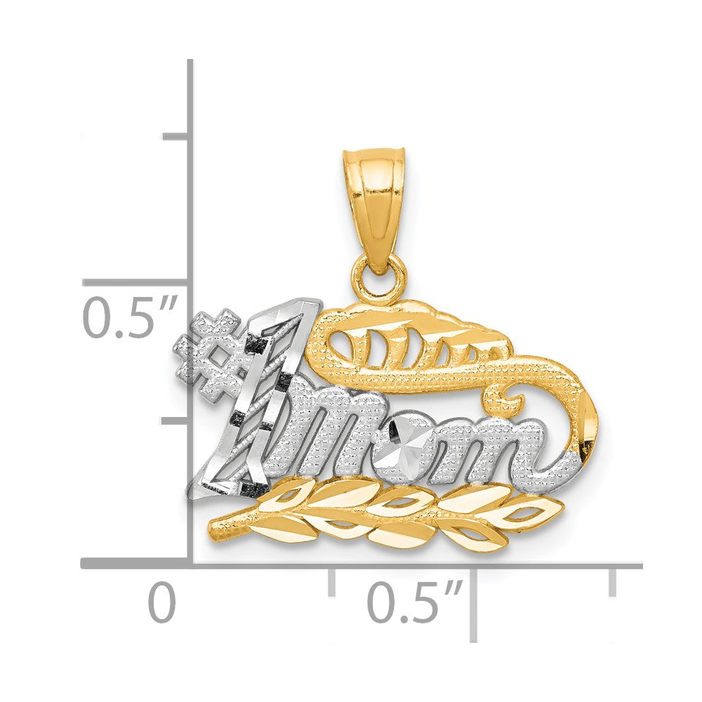 10K Gelb mit Rhodium #1 Mama Charm