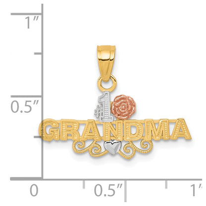 10K Bicolor mit Weiß Rhodium #1 Oma Charm