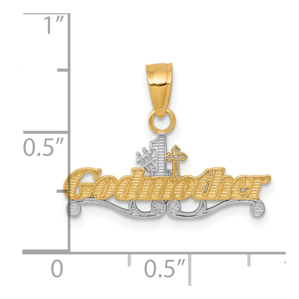10K Gelb mit Rhodium #1 Patin Charm