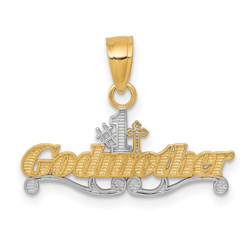 10K Gelb mit Rhodium #1 Patin Charm