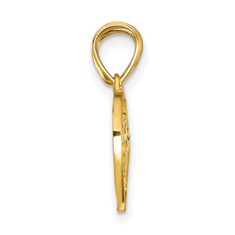 10K Gelbgold Big Sis, Lil Sis Break-apart Herz Charm