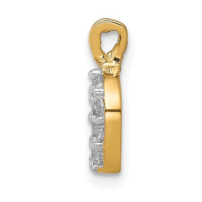 10K Gelbgold Klein Zirkonia Hufeisen Charm