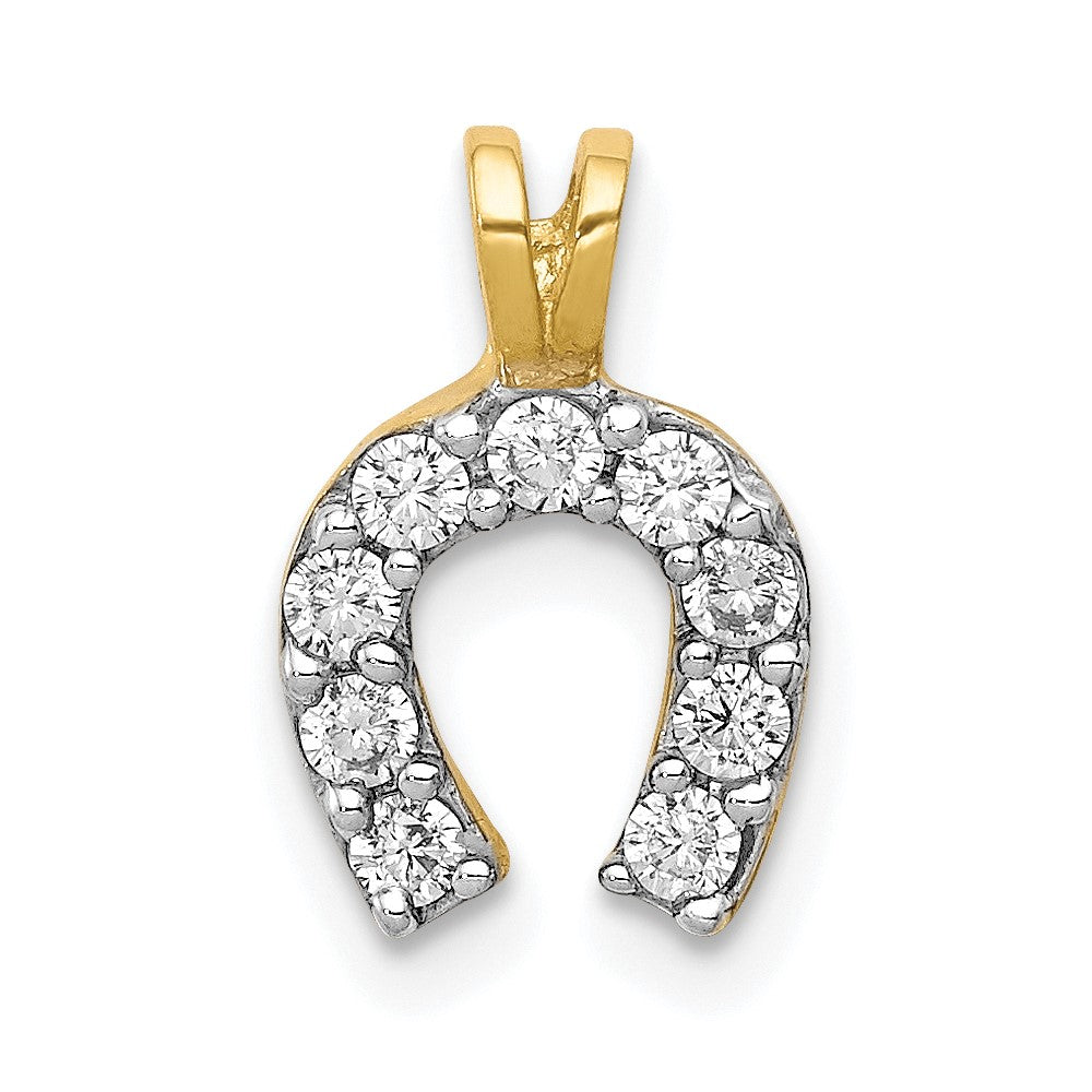 10K Gelbgold Klein Zirkonia Hufeisen Charm