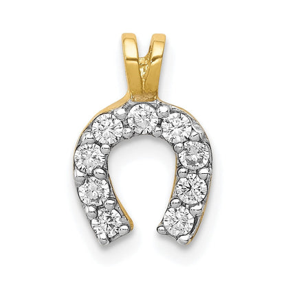 10K Gelbgold Klein Zirkonia Hufeisen Charm