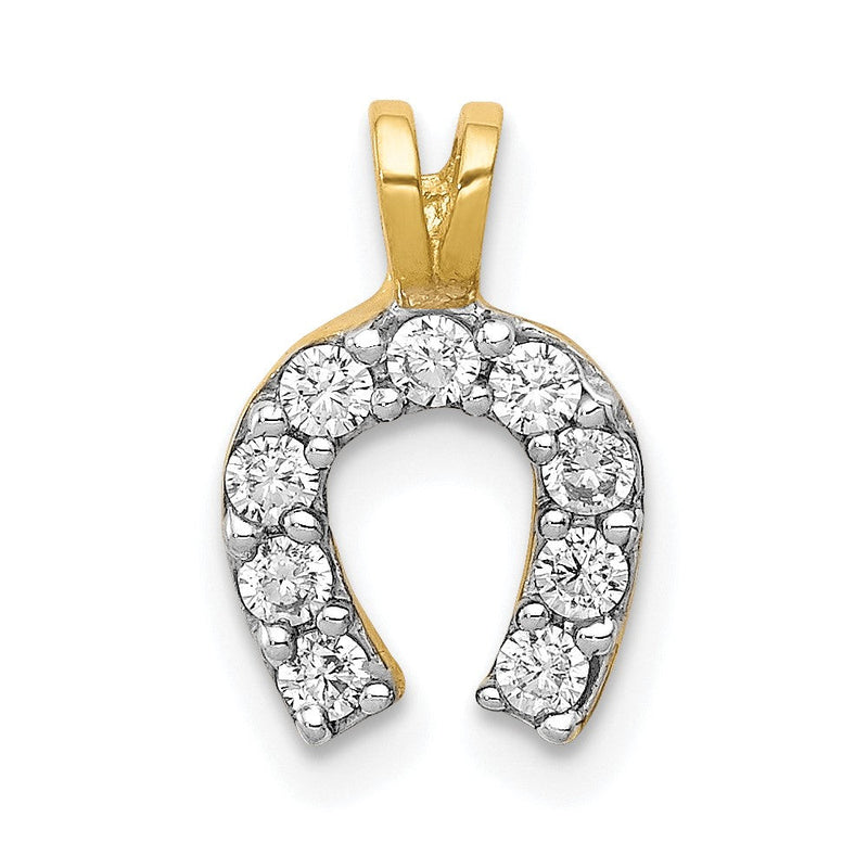 10K Gelbgold Klein Zirkonia Hufeisen Charm