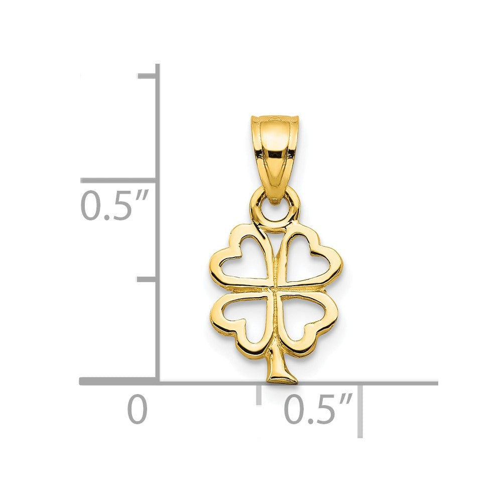 10K Gelbgold Vier Blatt Klee Charm
