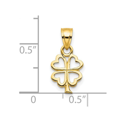 10K Gelbgold Vier Blatt Klee Charm