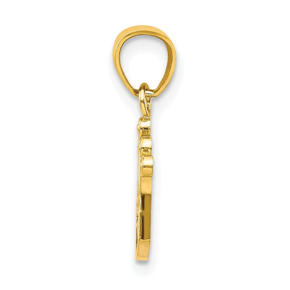10K Gelbgold Krone Charm